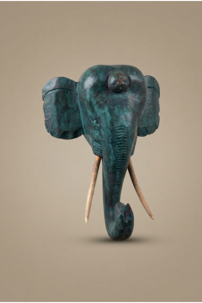 Decor - Elephant Head Stand - Dark Teal